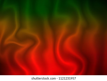 Dark Green, Red vector background with lamp shapes. Shining crooked illustration in marble style. Textured wave pattern for backgrounds.
