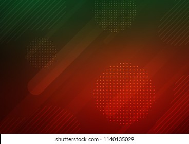 Dark Green, Red vector background with straight lines and dots. Modern geometrical abstract illustration with sticks, dots. The pattern can be used for busines ad, booklets, leaflets