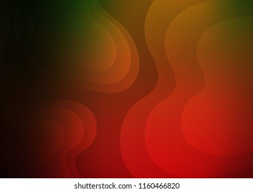 Dark Green, Red vector background with abstract lines. Colorful illustration in abstract marble style with gradient. The elegant pattern for brand book.