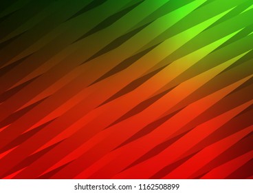 Dark Green, Red vector background with straight lines. Shining colored illustration with narrow lines. The template can be used as a background.