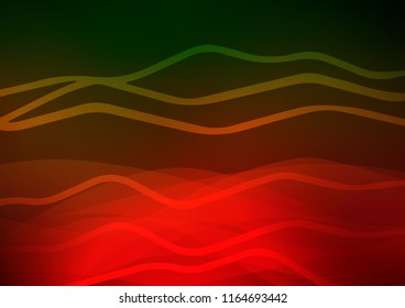 Dark Green, Red vector background with straight lines. Modern geometrical abstract illustration with staves. The template can be used as a background.