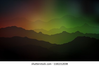 Dark Green, Red vector background with curved circles. Modern gradient abstract illustration with bandy lines. A new texture for your  ad, booklets, leaflets.