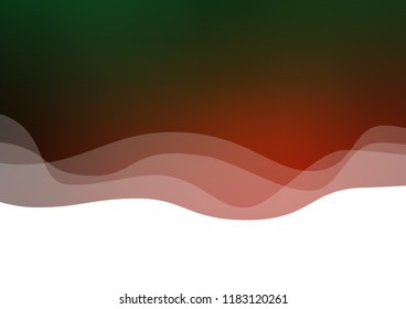 Dark Green, Red vector background with curved circles. A sample with blurred bubble shapes. Marble style for your business design.