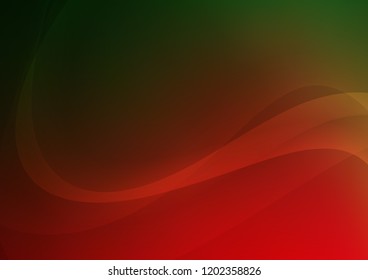 Dark Green, Red vector background with lava shapes. Modern gradient abstract illustration with bandy lines. New composition for your brand book.