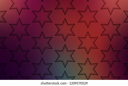 Dark Green, Red vector background with colored stars. Glitter abstract illustration with colored stars. Smart design for your business advert.