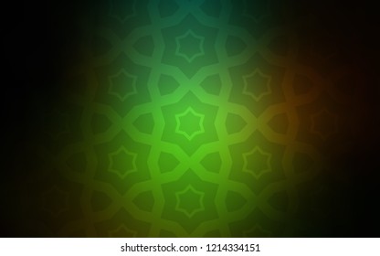 Dark Green, Red vector background with colored stars. Modern geometrical abstract illustration with stars. Pattern for new year ad, booklets.