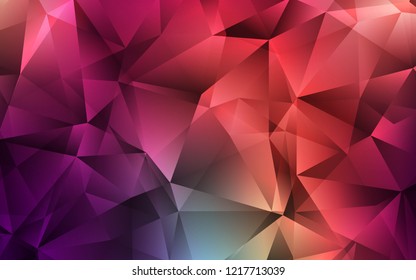 Dark Green, Red vector background with triangles. Beautiful illustration with triangles in nature style. Modern template for your landing page.