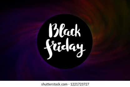 Dark Green, Red vector background with a black hole, sky. Gradient colorful illustration with a black hole, stars. Pattern for posters, banners of sales.