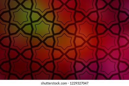 Dark Green, Red vector background with colored stars. Decorative illustration with stars on abstract template. Best design for your ad, poster, banner.