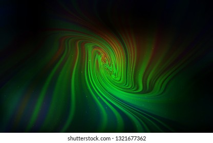 Dark Green, Red vector background with astronomical stars. Modern abstract illustration with Big Dipper stars. Template for cosmic backgrounds.