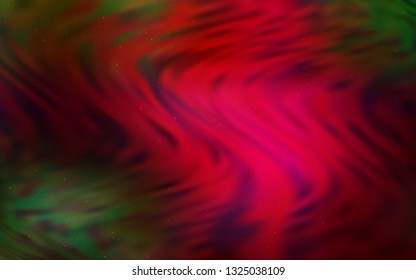 Dark Green, Red vector background with galaxy stars. Blurred decorative design in simple style with galaxy stars. Pattern for futuristic ad, booklets.