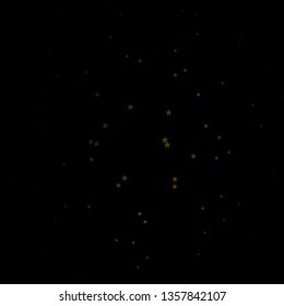 Dark Green, Red vector background with colorful stars. Colorful illustration in abstract style with gradient stars. Pattern for websites, landing pages.