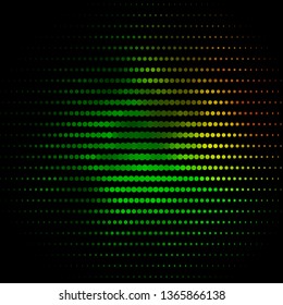 Dark Green, Red vector background with circles. Glitter abstract illustration with colorful drops. Pattern for business ads.