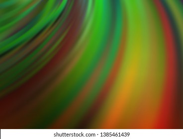 Dark Green, Red vector background with lava shapes. Brand new colored illustration in marble style with gradient. Marble style for your business design.