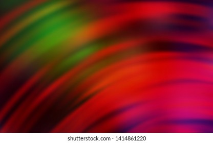 Dark Green, Red vector background with curved lines. Modern gradient abstract illustration with bandy lines. Abstract design for your web site.