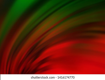 Dark Green, Red vector background with curved circles. A completely new color illustration in marble style. Marble style for your business design.