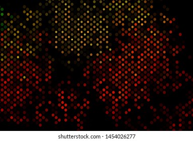 Dark Green, Red vector background with bubbles. Beautiful colored illustration with blurred circles in nature style. Pattern for ads, leaflets.