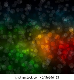 Dark Green, Red vector background with circles. Abstract colorful disks on simple gradient background. Design for your commercials.