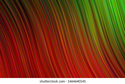 Dark Green, Red vector background with liquid shapes. Colorful abstract illustration with gradient lines. Textured wave pattern for backgrounds.
