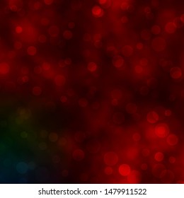 Dark Green, Red vector background with circles. Abstract decorative design in gradient style with bubbles. Pattern for websites, landing pages.