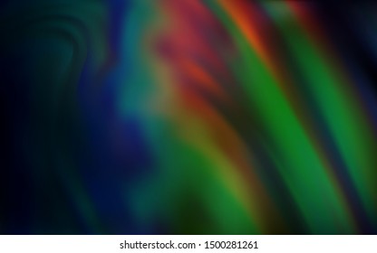 Dark Green, Red vector background with bent lines. An elegant bright illustration with gradient. Abstract design for your web site.