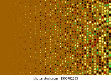 Dark Green, Red vector background with bubbles. Illustration with set of shining colorful abstract circles. Completely new template for your brand book.