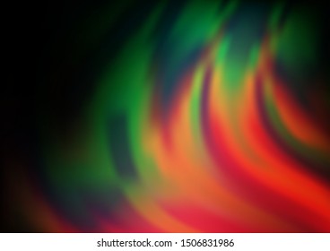 Dark Green, Red vector background with lava shapes. An elegant bright illustration with gradient. Pattern for your business design.