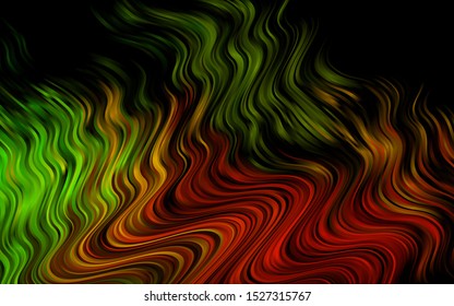 Dark Green, Red vector background with curved circles. Colorful illustration in abstract marble style with gradient. The elegant pattern for brand book.