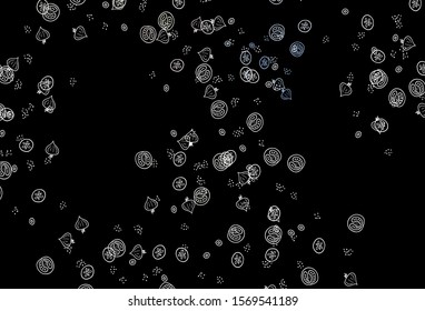 Dark Green, Red vector background with cuisine gourmet. Decorative illustration with food on abstract template. Pattern for ads of breakfast, lunch, dinner.