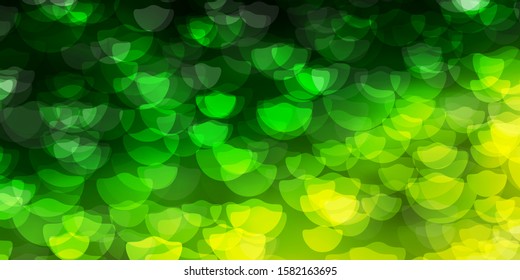 Dark Green, Red vector background with spots. Abstract colorful disks on simple gradient background. Pattern for booklets, leaflets.