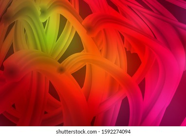 Dark Green, Red vector background with curved lines. Creative illustration in halftone style with gradient. The best colorful design for your business.