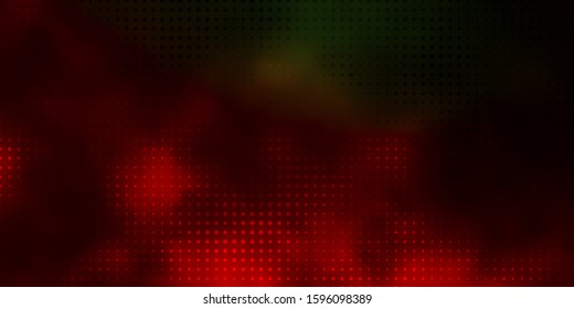 Dark Green, Red vector background with bubbles. Glitter abstract illustration with colorful drops. New template for a brand book.