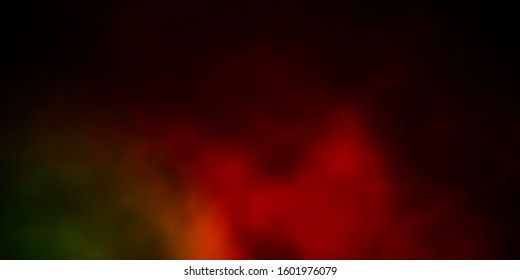 Dark Green, Red vector background with clouds. Abstract colorful clouds on gradient illustration. Template for websites.