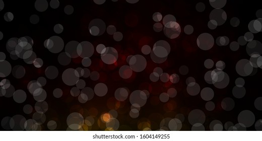 Dark Green, Red vector background with spots. Illustration with set of shining colorful abstract spheres. Pattern for business ads.