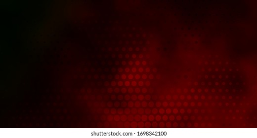 Dark Green, Red vector background with spots. Abstract decorative design in gradient style with bubbles. Design for posters, banners.