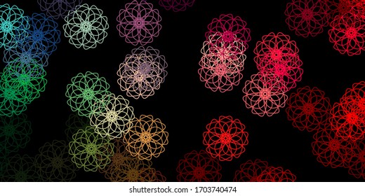 Dark Green, Red vector background with random forms. Illustration with colorful shapes in abstract style. Modern design for your ads.