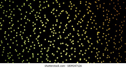 Dark Green, Red vector background with colorful stars. Colorful illustration with abstract gradient stars. Design for your business promotion.