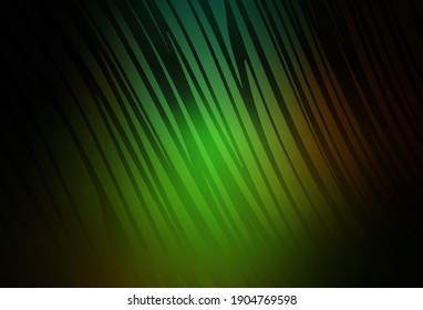 Dark Green, Red vector background with wry lines. Smart illustration in abstract style with gradient lines.  A sample for your ideas.