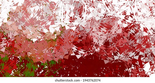 Dark green, red vector background with polygonal forms. Web material illustration with colorful abstract triangles. Pattern for wallpapers.