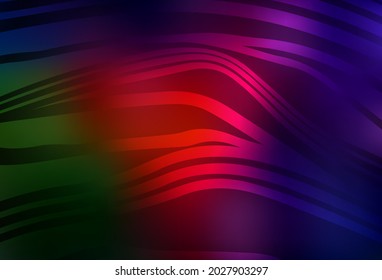 Dark Green, Red vector background with bent lines. A completely new colorful illustration in simple style. Simple template for your design.