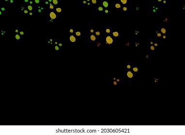Verde oscuro, fondo vectorial rojo con formas de burbuja. Ilustración colorida en estilo de mármol abstracto con gradiente. Patrón para el diseño de su negocio.