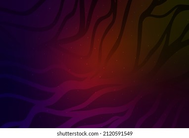 Dark Green, Red vector background with wry lines. Colorful abstract illustration with gradient lines. Simple template for your design.