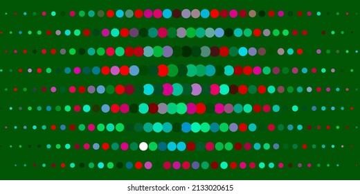 Dark Green, Red vector background with spots. Illustration with set of shining colorful abstract spheres. Pattern for business ads.