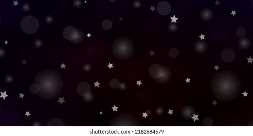 Dark Green, Red vector background with circles, stars. Colorful illustration with gradient dots, stars. Template for business cards, websites.