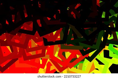 Dark Green, Red vector background with set of hexagons. Design in abstract style with hexagons. Design for website posters, banners.