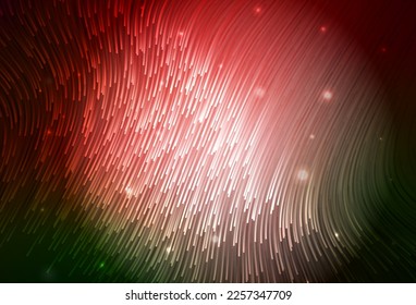 Dark Green, Red vector background with curved lines. Glitter abstract illustration with wry lines. Background for cell phone screens.