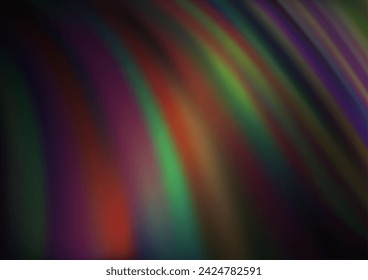Dark Green, Red vector background with lamp shapes. A vague circumflex abstract illustration with gradient. Brand new design for your ads, poster, banner.