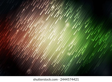 Verde oscuro, fondo de Vector rojo con rayas rectas. Ilustración abstracta brillante con palos de colores. Plantilla por sus hermosos fondos.