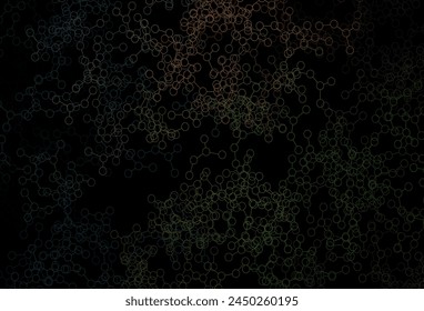 Dark Green, Red vector background with forms of artificial intelligence. Shining colorful illustration with real structure of AI. Pattern for  poster, banner of technology.