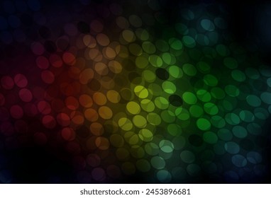 Dark Green, Red vector background with spots. Abstract illustration with colored bubbles in nature style. Pattern for beautiful websites.